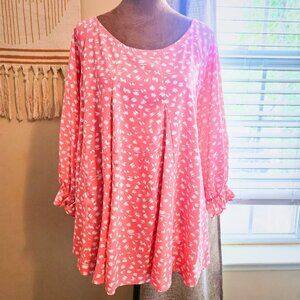 Umgee Bubblegum Pink Brushstroke Top | Fall Dopamine Aesthetic | Size 2X